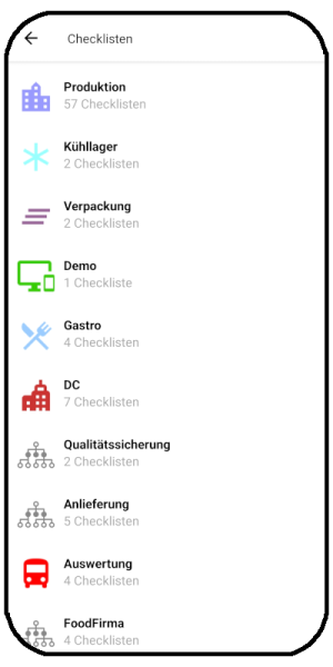 Sie können in der App Bereiche anlegen und verwalten, um Checklisten gezielt zuordnen können. Dies erleichtert die Bedienung, in dem es die Übersichtlichkeit erhöht.